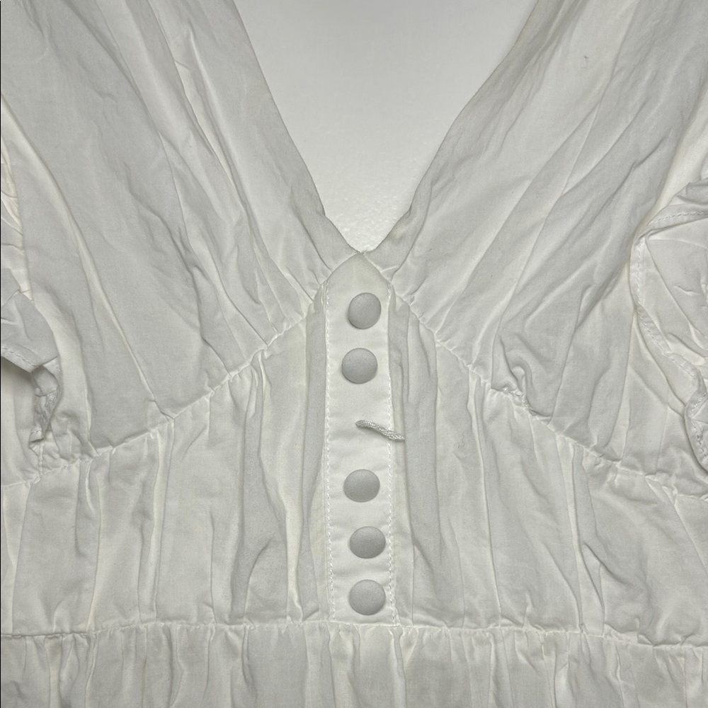 Aqua White Ruffled Tie Back Maxi Dress - Picture 5 of 14